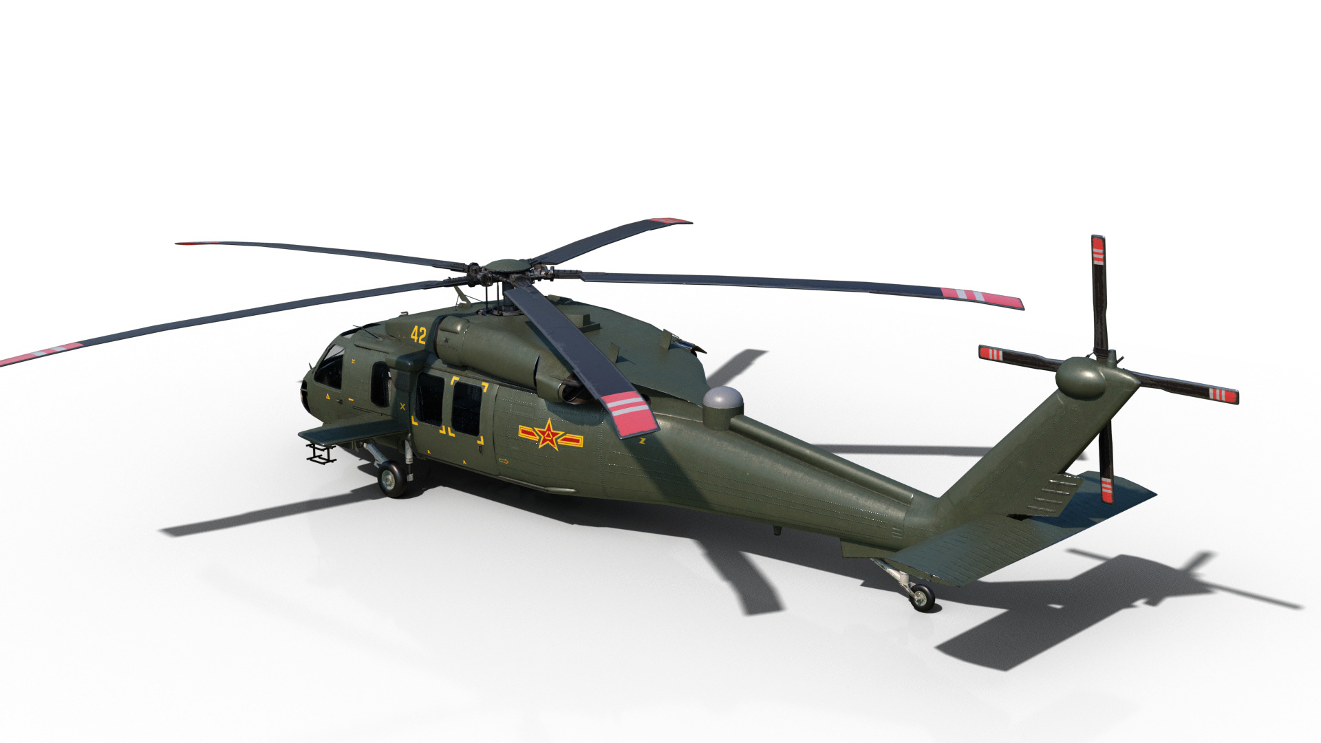 PBR Chinese Z-20 armed helicopter Z20 Low-poly 3D model_12
