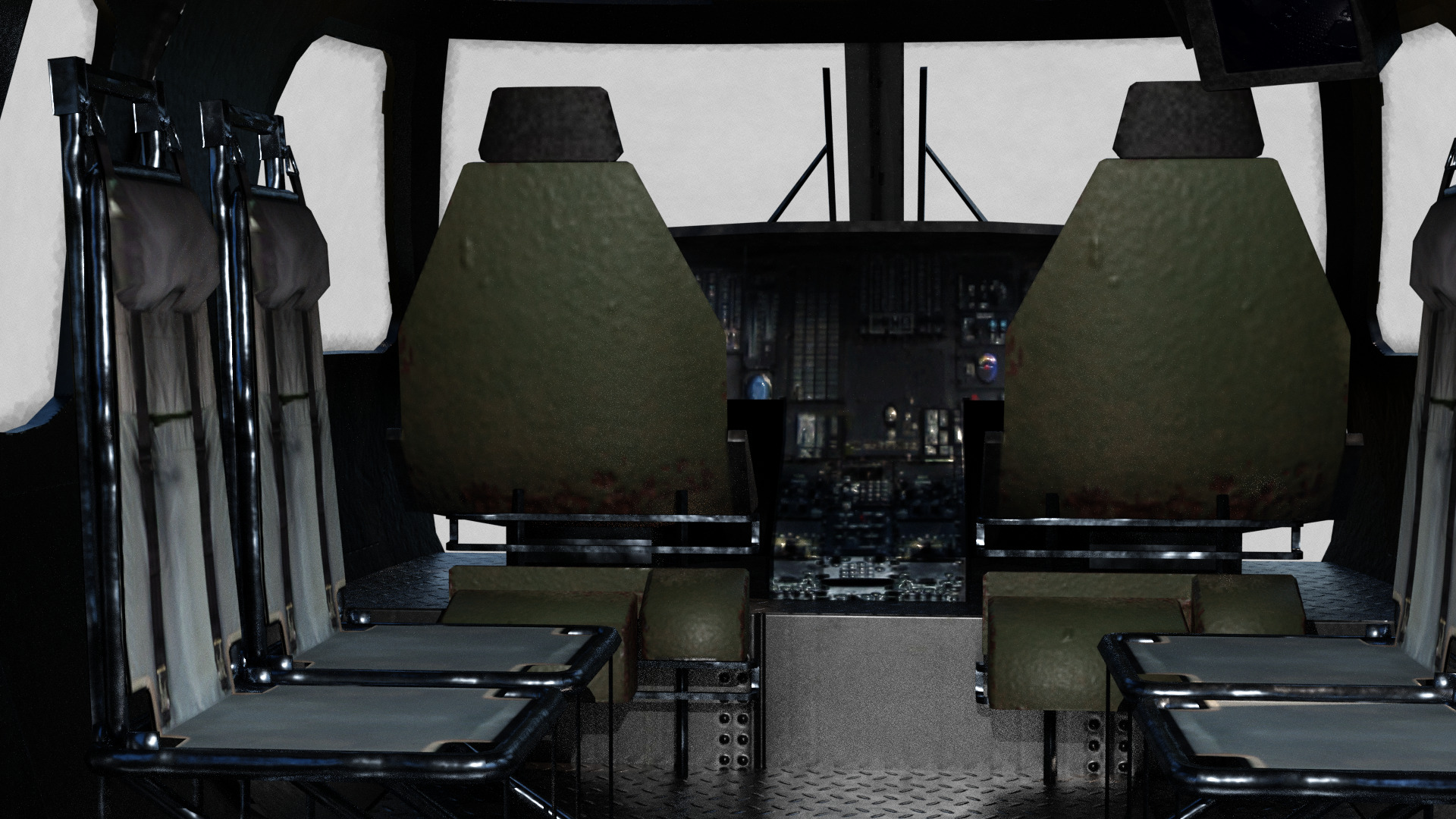 PBR Chinese Z-20 armed helicopter Z20 Low-poly 3D model_24