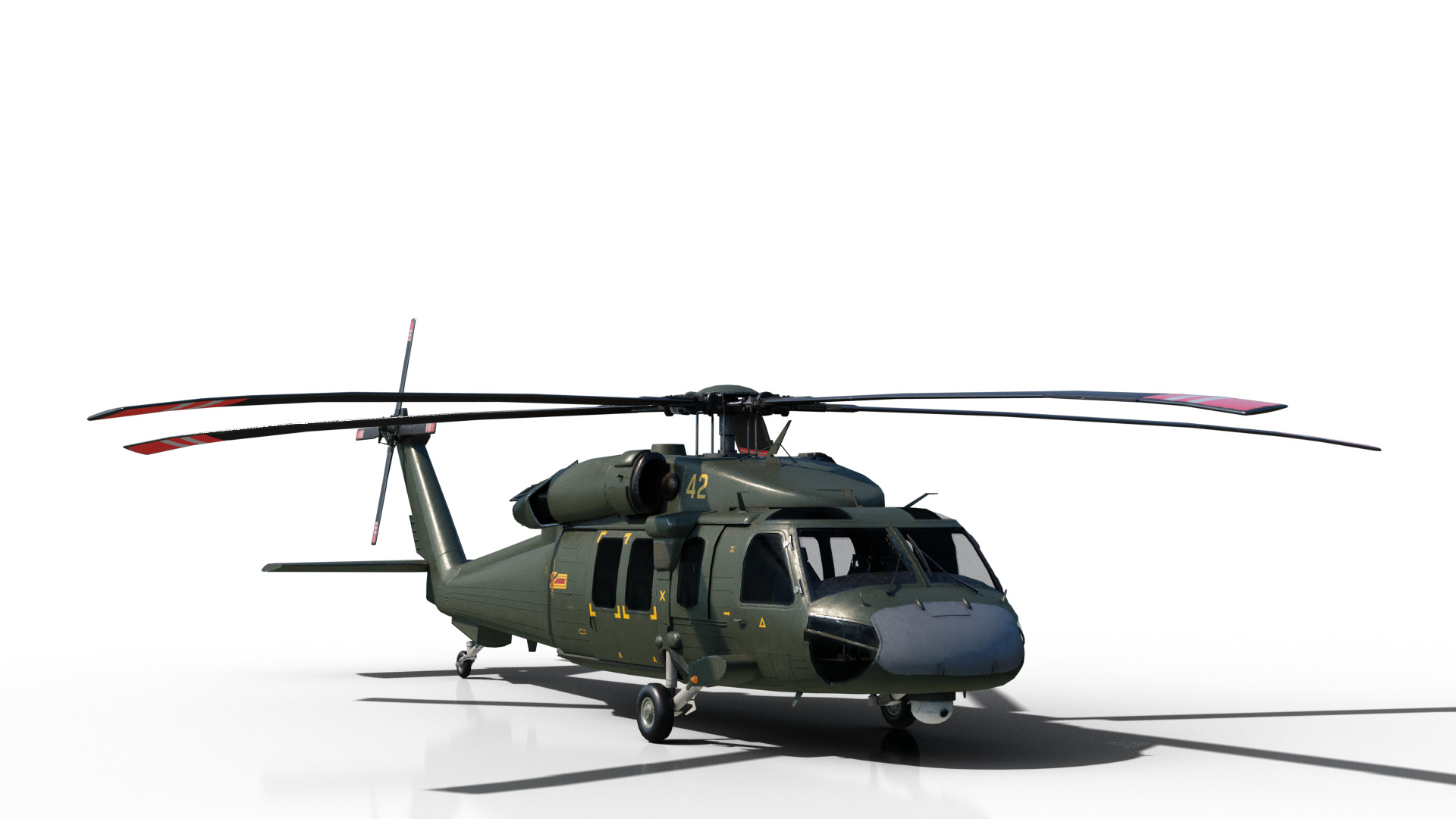 PBR Chinese Z-20 armed helicopter Z20 Low-poly 3D model_1