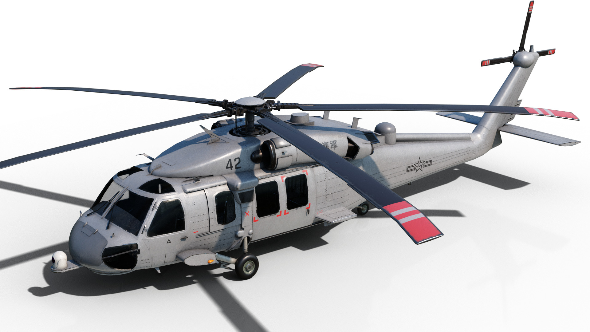 PBR Chinese Z-20 armed helicopter Z20 Low-poly 3D model_20