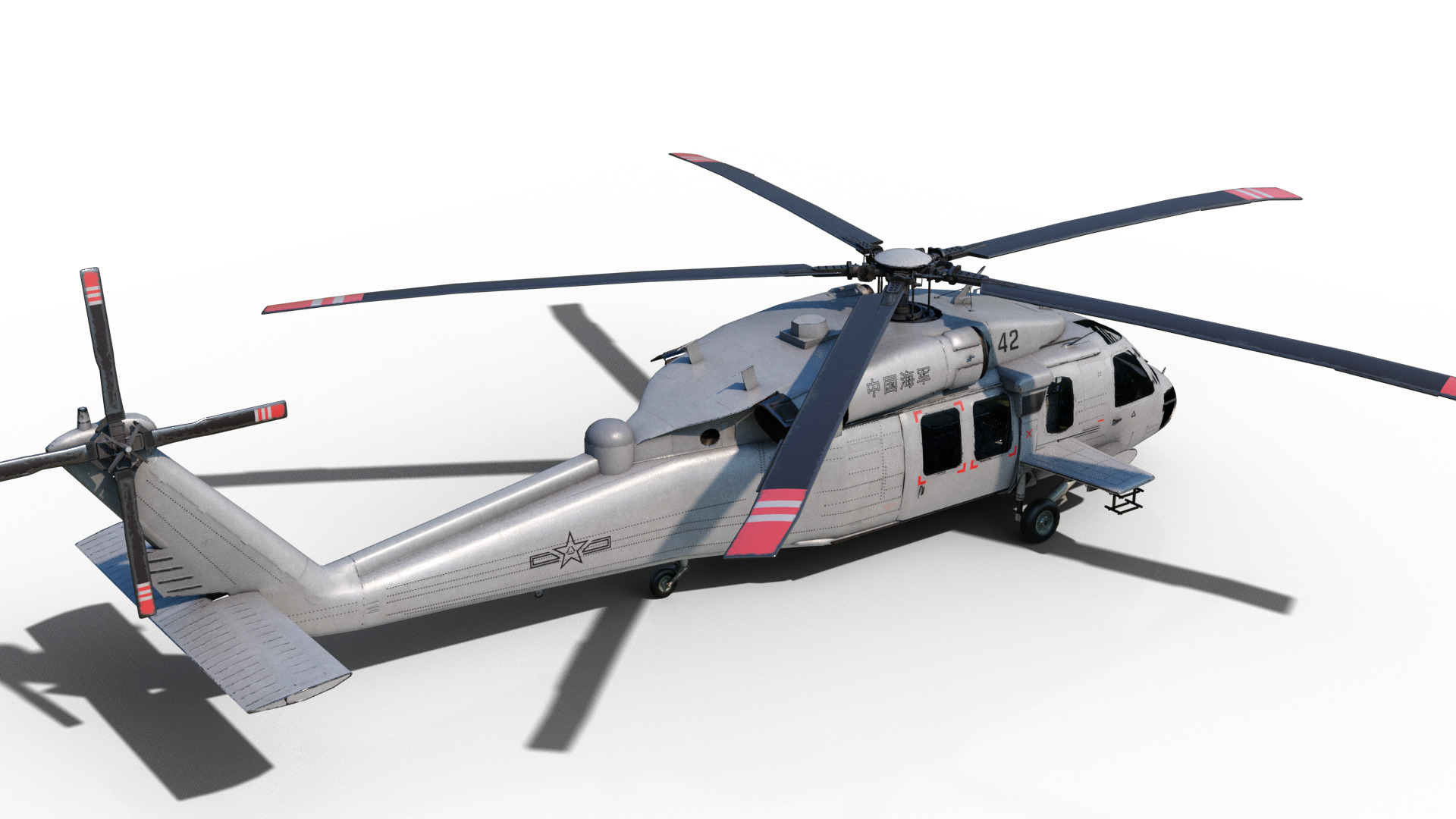 PBR Chinese Z-20 armed helicopter Z20 Low-poly 3D model_19