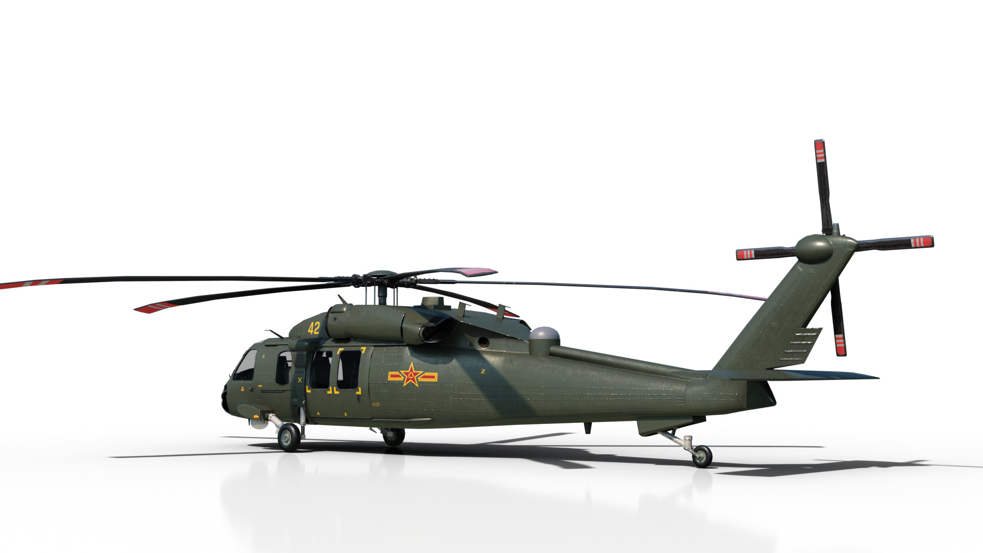 PBR Chinese Z-20 armed helicopter Z20 Low-poly 3D model_11