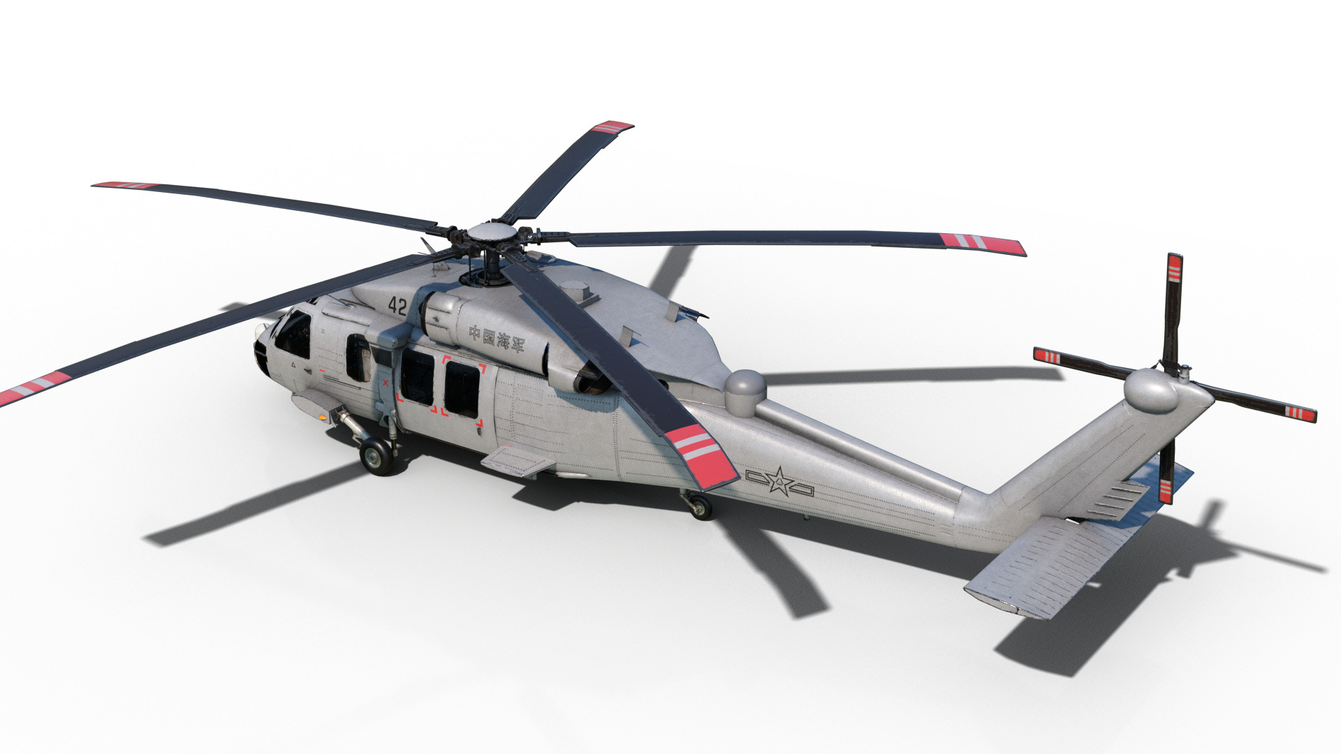 PBR Chinese Z-20 armed helicopter Z20 Low-poly 3D model_15