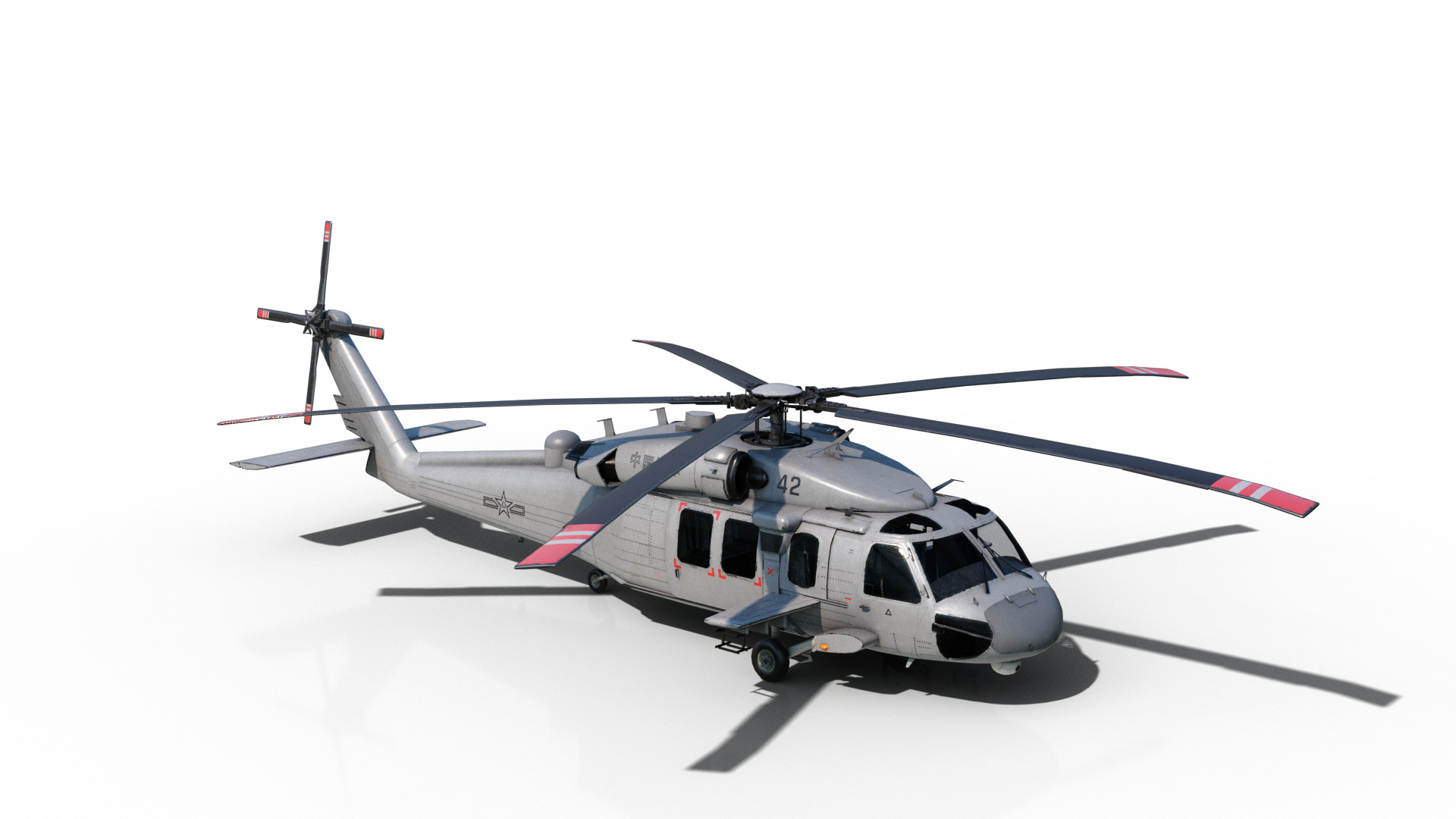PBR Chinese Z-20 armed helicopter Z20 Low-poly 3D model_3