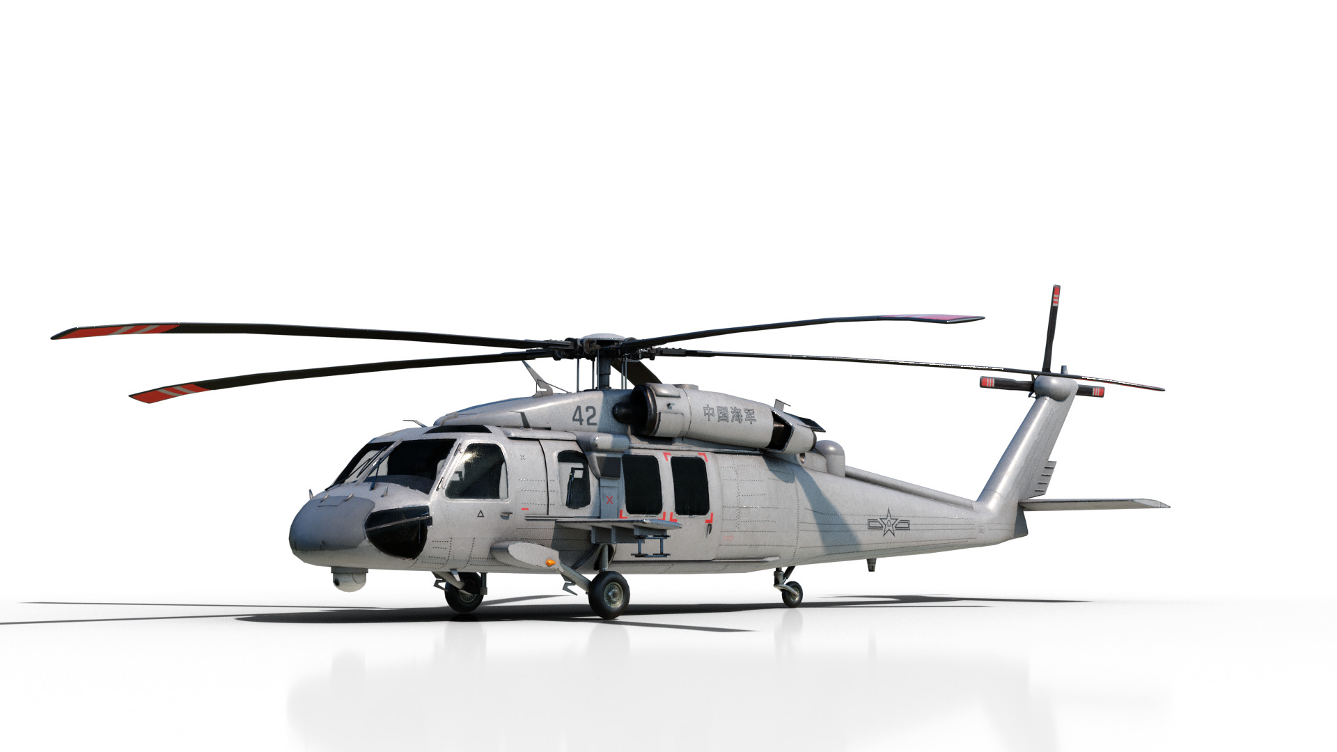 PBR Chinese Z-20 armed helicopter Z20 Low-poly 3D model_18