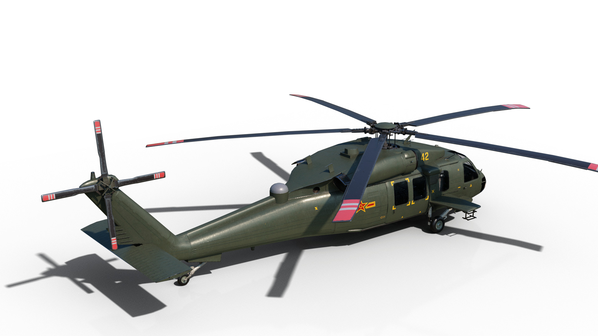 PBR Chinese Z-20 armed helicopter Z20 Low-poly 3D model_7