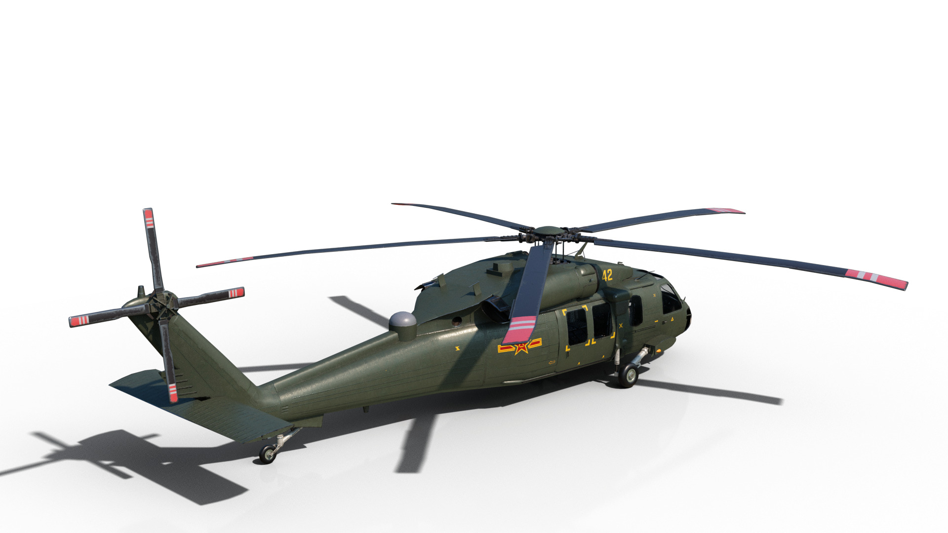 PBR Chinese Z-20 armed helicopter Z20 Low-poly 3D model_6