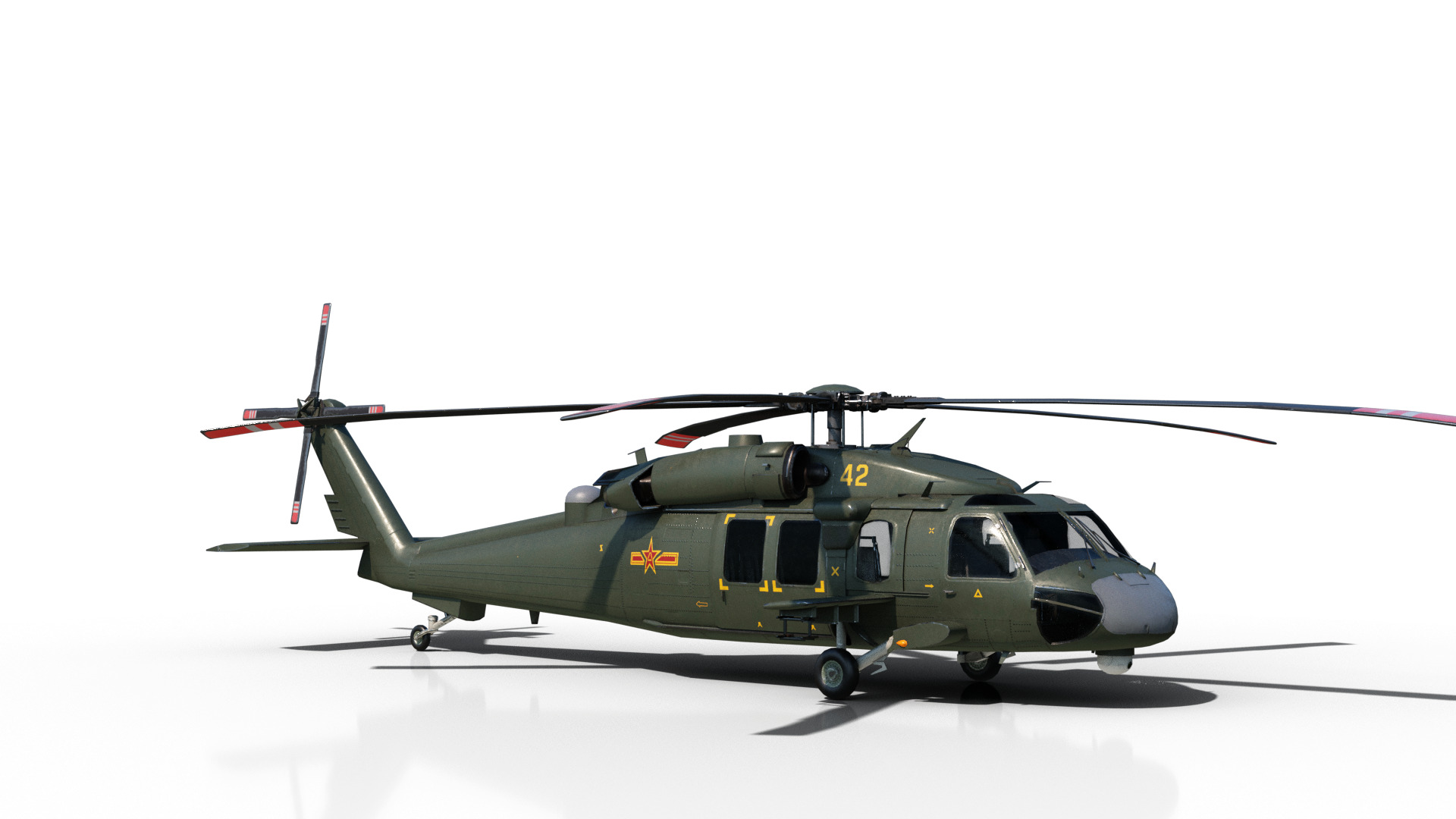 PBR Chinese Z-20 armed helicopter Z20 Low-poly 3D model_2