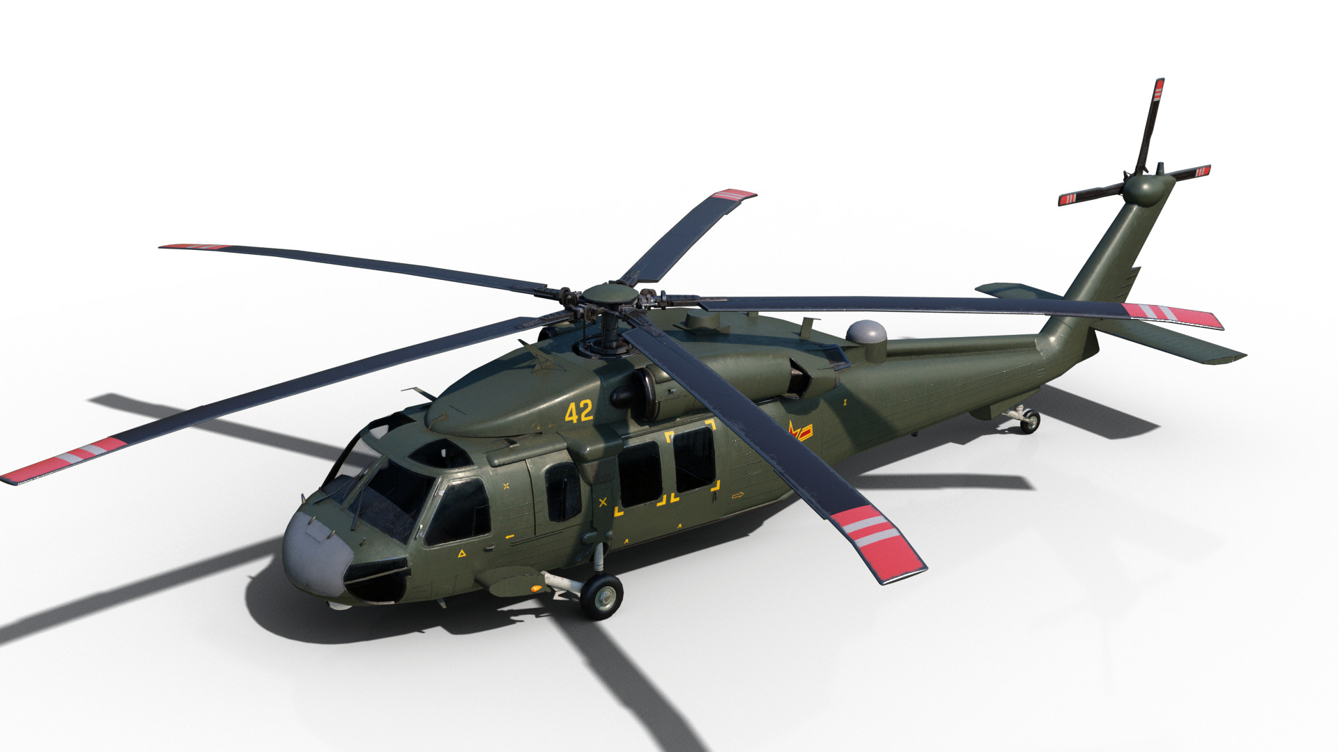PBR Chinese Z-20 armed helicopter Z20 Low-poly 3D model_16