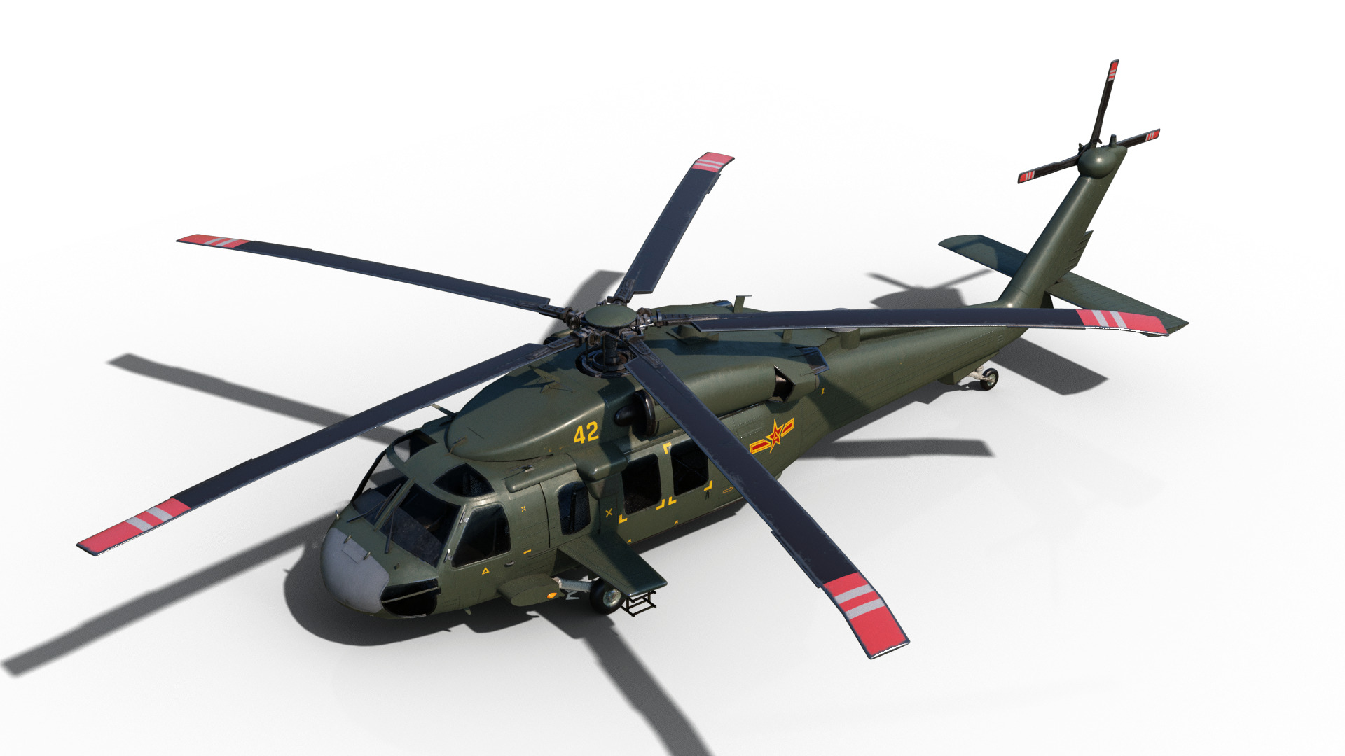 PBR Chinese Z-20 armed helicopter Z20 Low-poly 3D model_17