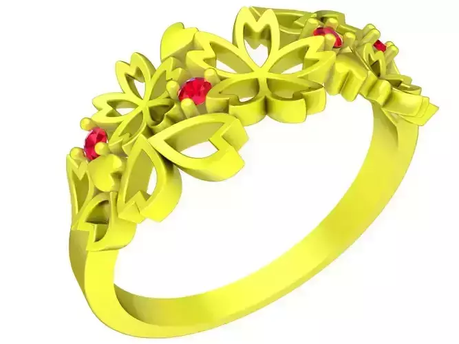 7018 Flower Diamond Women Ring