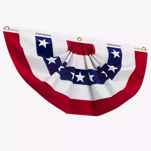 United States Flag Bunting 3D model