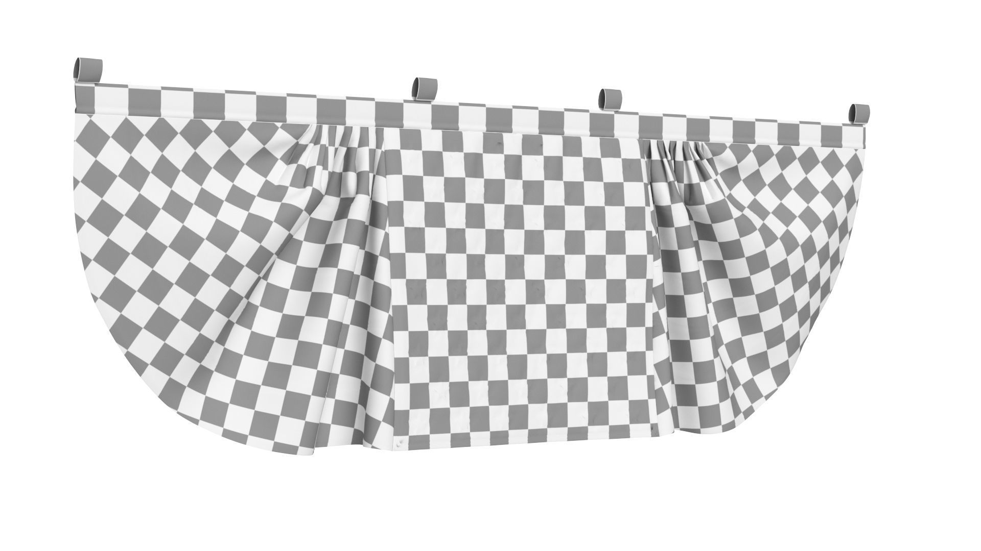 American Flag Bunting Banner 3D model_9