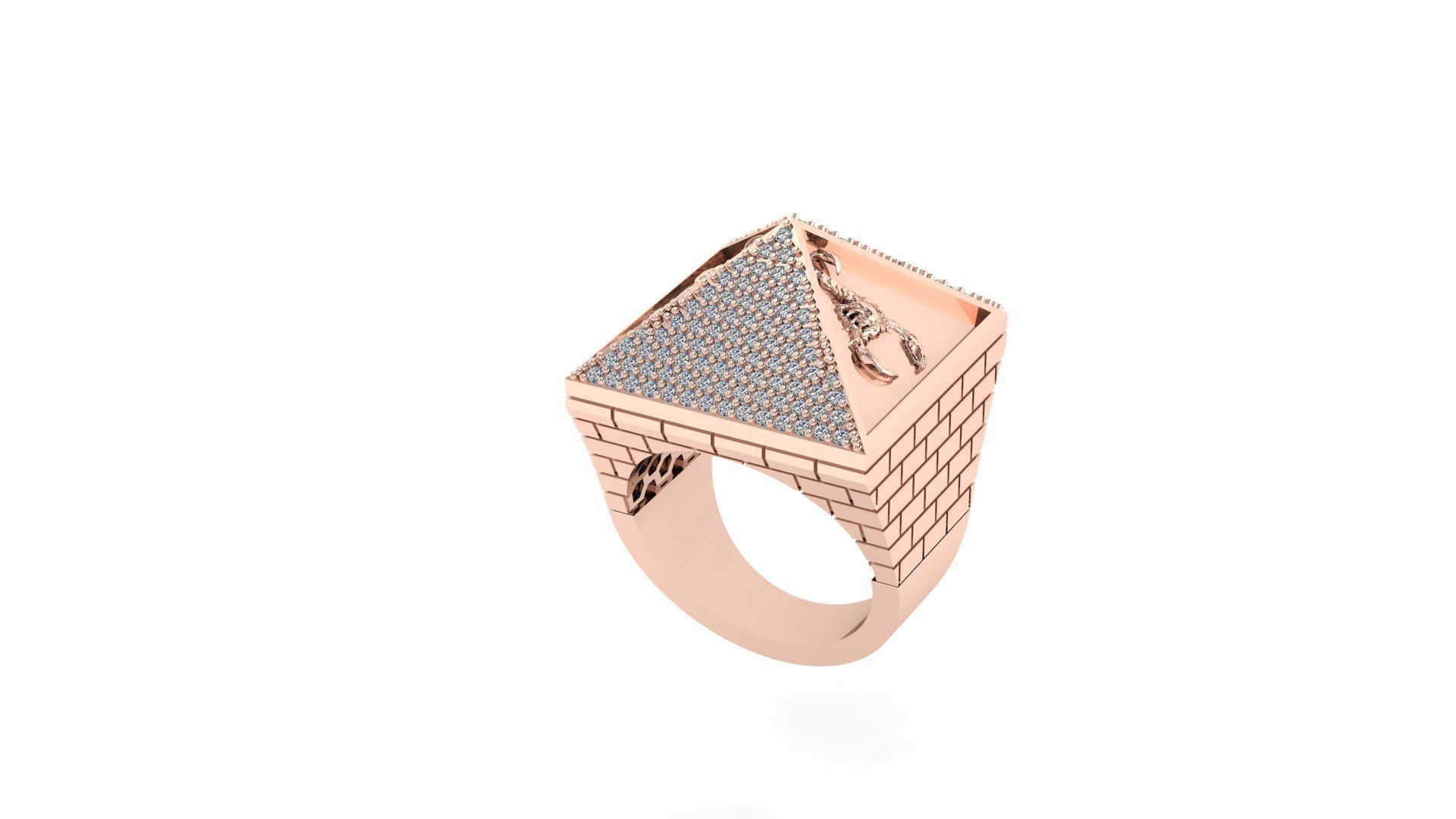 Pyramid Custom Ring 3D print model_2