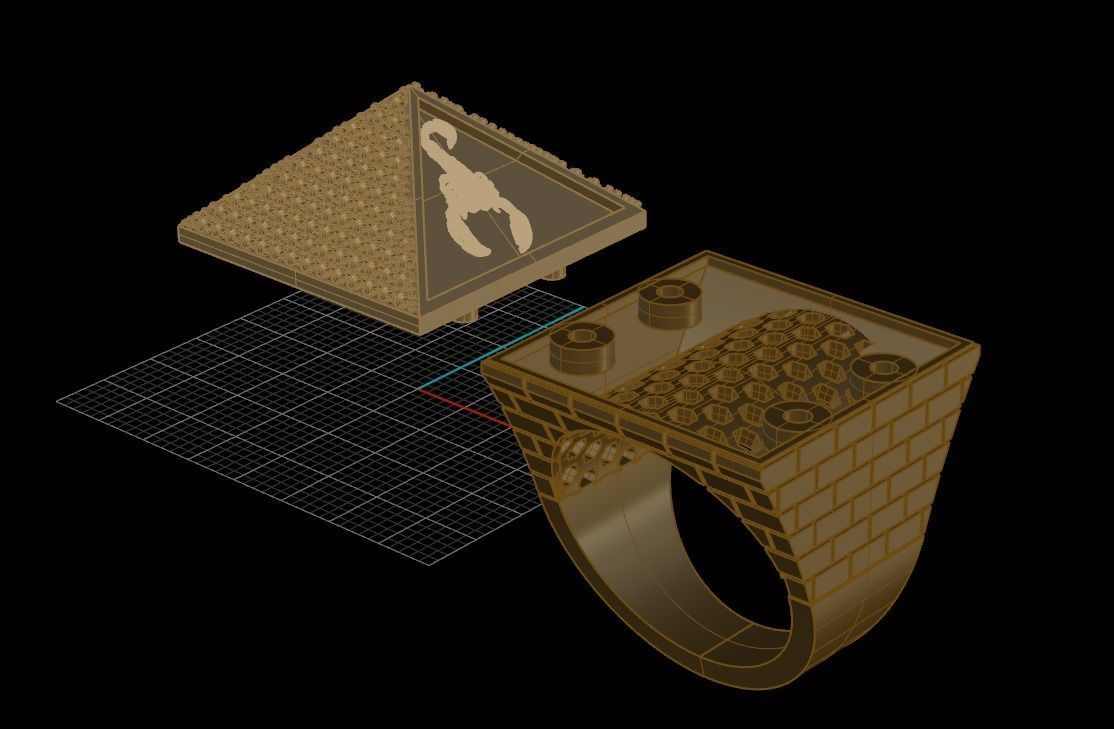 Pyramid Custom Ring 3D print model_4