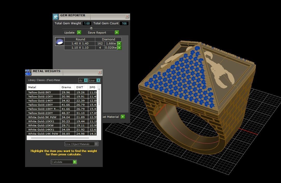 Pyramid Custom Ring 3D print model_3