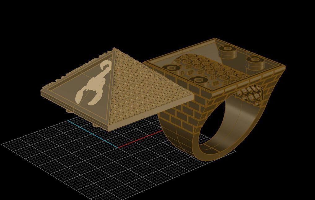 Pyramid Custom Ring 3D print model_5