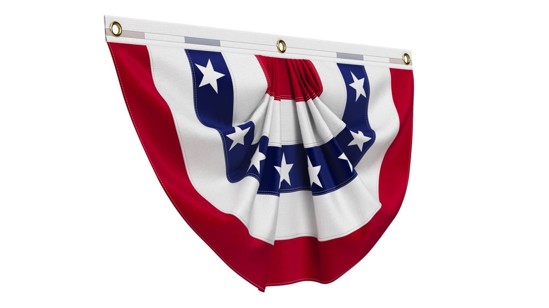 American Flag Bunting Banner Set 3D model_6