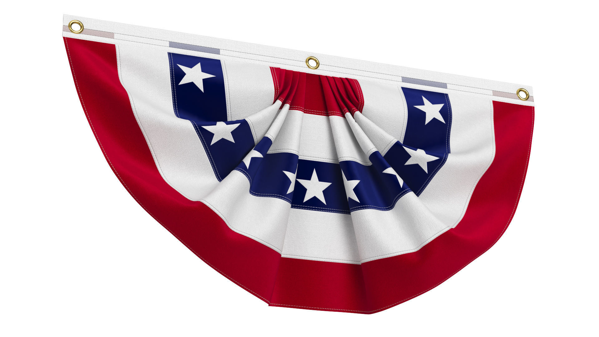 American Flag Bunting Banner Set 3D model_3
