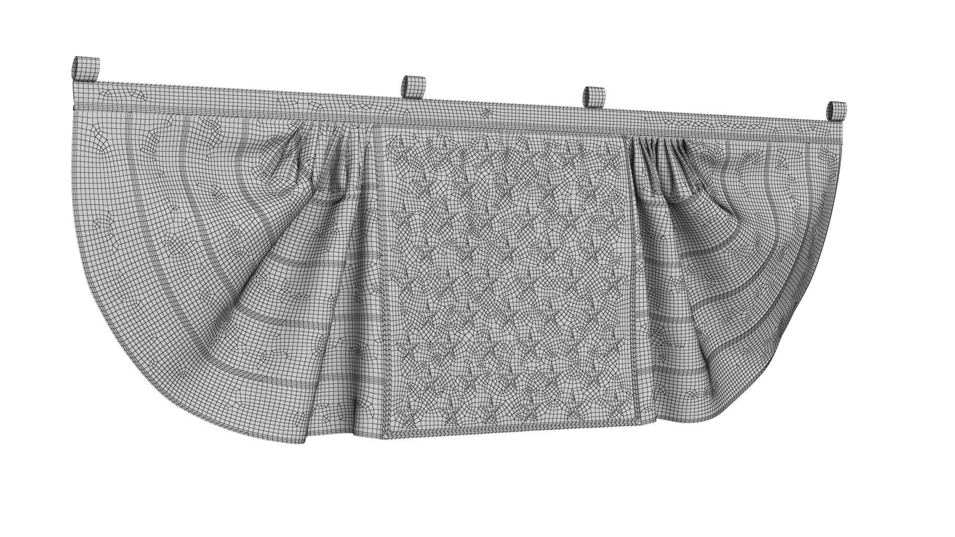 American Flag Bunting Banner Set 3D model_19