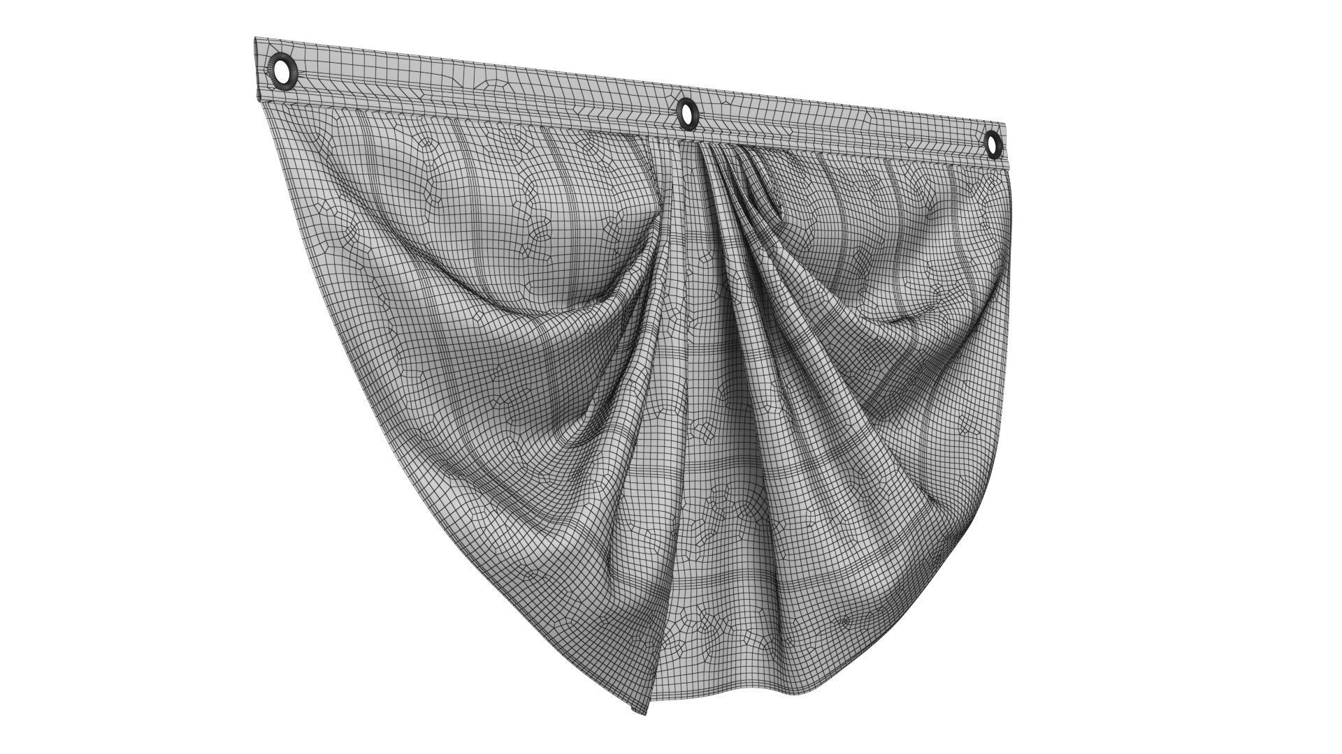 American Flag Bunting Banner Set 3D model_22