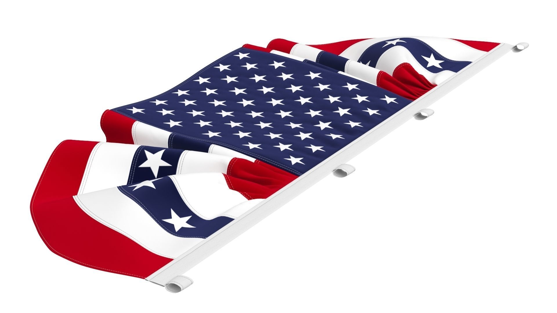 American Flag Bunting Banner Set 3D model_10