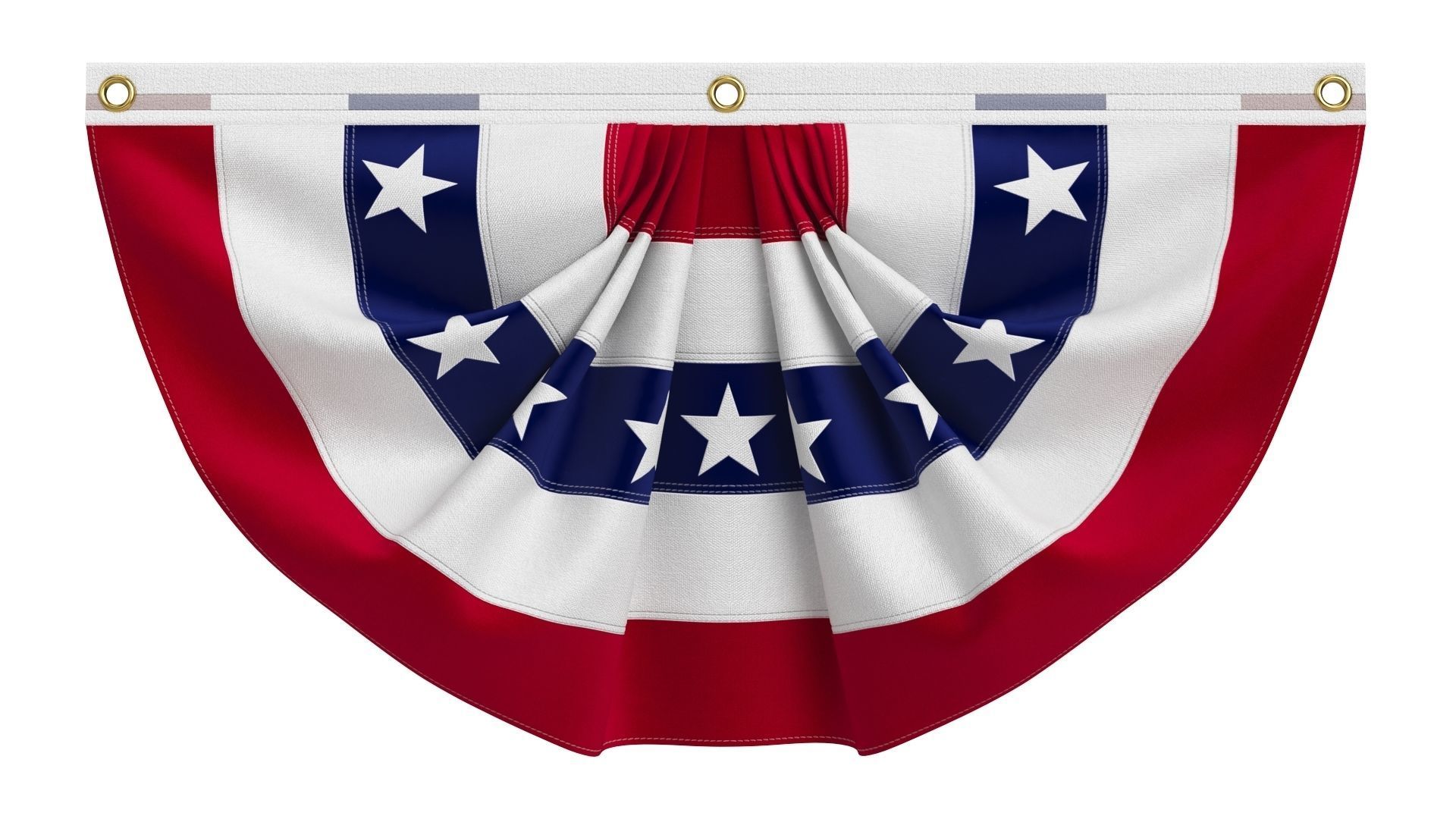 American Flag Bunting Banner Set 3D model_11