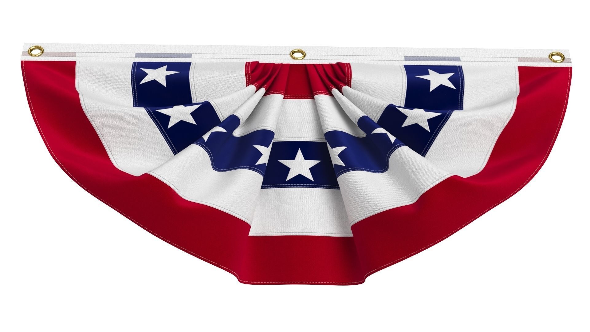 American Flag Bunting Banner Set 3D model_8
