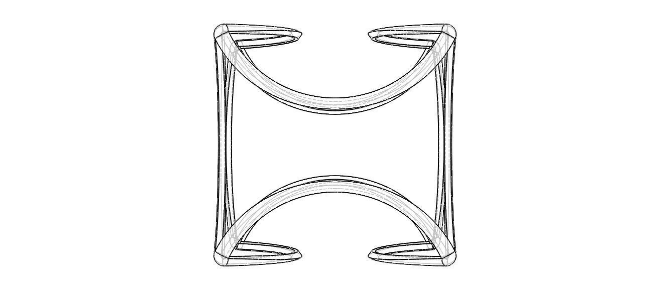 Wireframe Shape Geometric Twisted Cube 3D print model_23