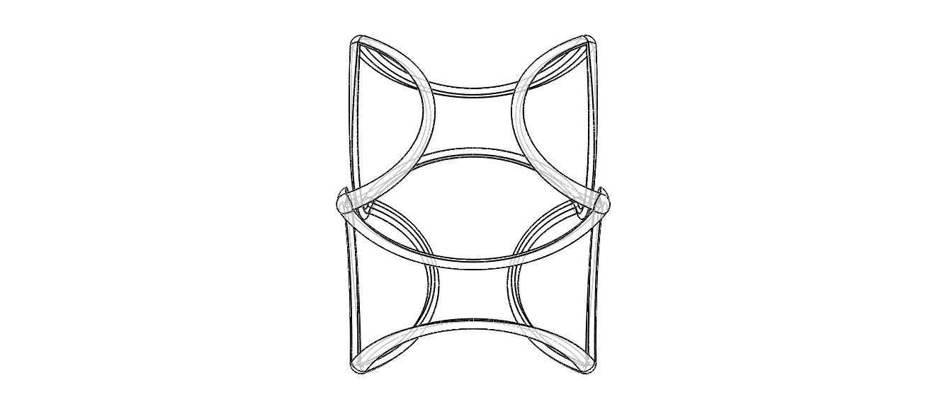 Wireframe Shape Geometric Twisted Cube 3D print model_35