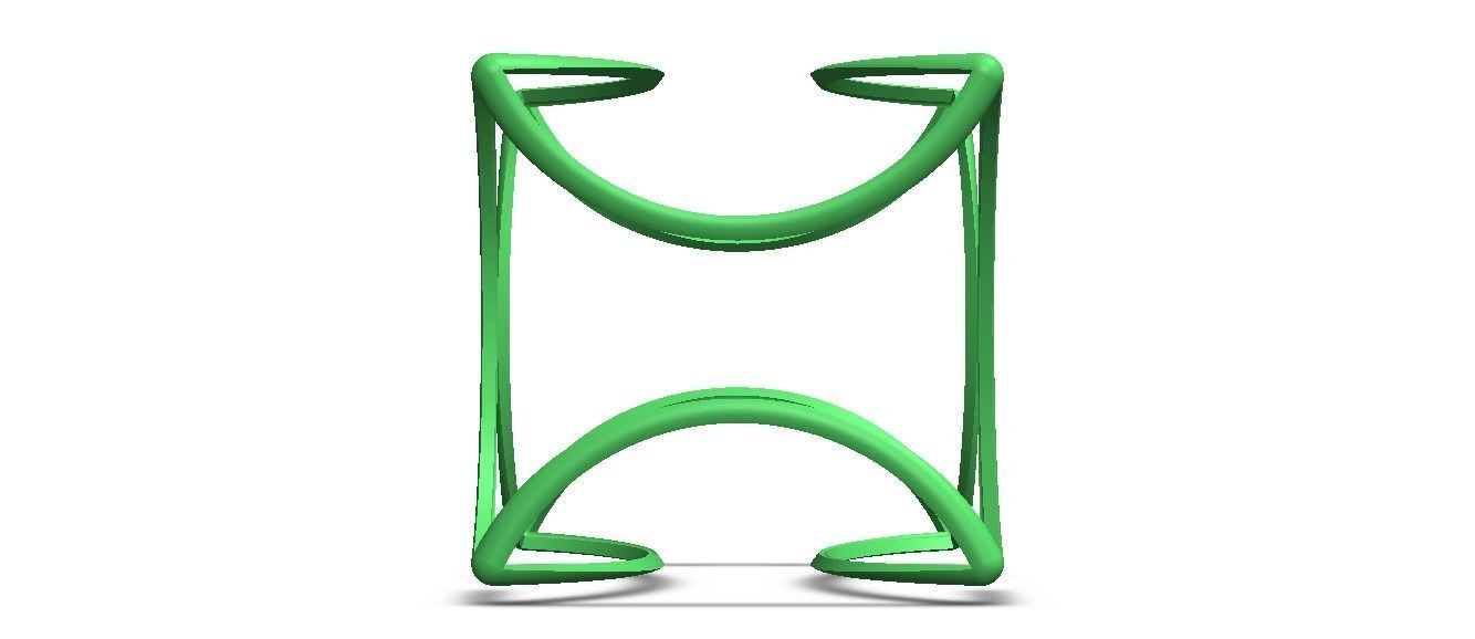 Wireframe Shape Geometric Twisted Cube 3D print model_25