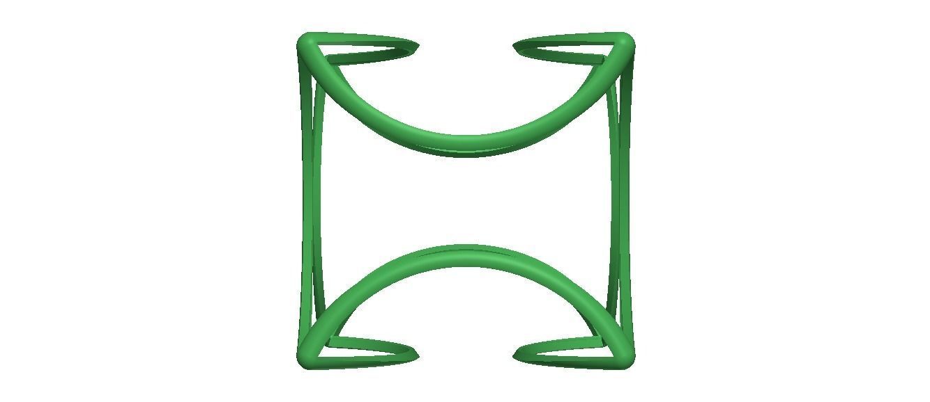 Wireframe Shape Geometric Twisted Cube 3D print model_41