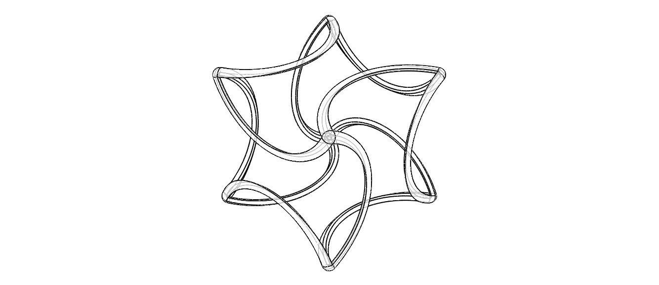 Wireframe Shape Geometric Twisted Cube 3D print model_7