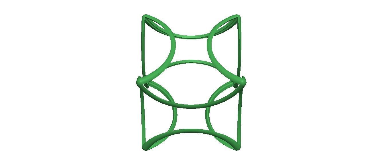 Wireframe Shape Geometric Twisted Cube 3D print model_37