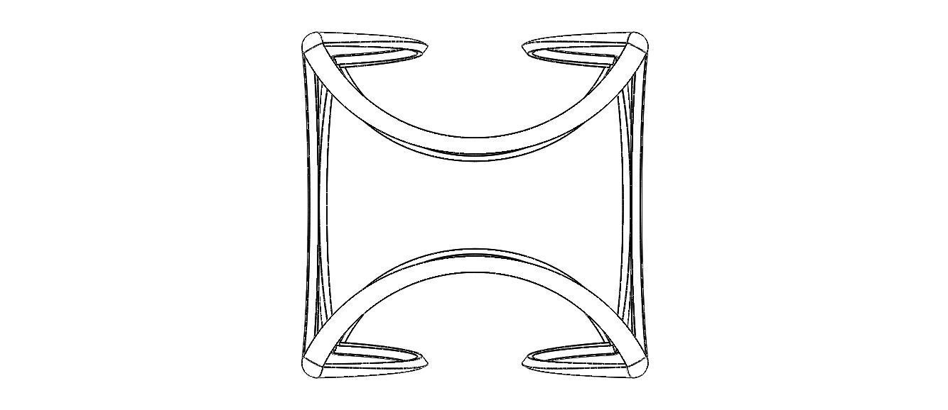 Wireframe Shape Geometric Twisted Cube 3D print model_38