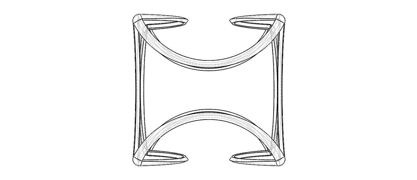 Wireframe Shape Geometric Twisted Cube 3D print model_39