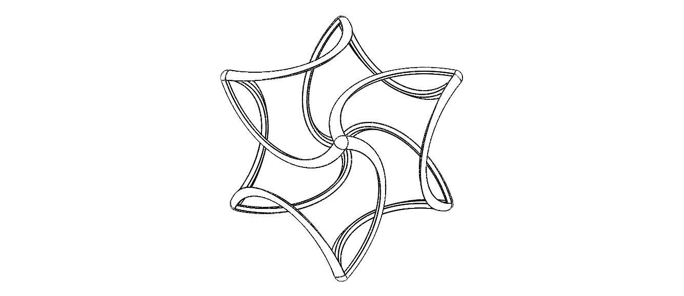 Wireframe Shape Geometric Twisted Cube 3D print model_6