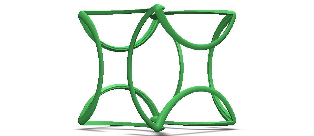 Wireframe Shape Geometric Twisted Cube 3D print model_29