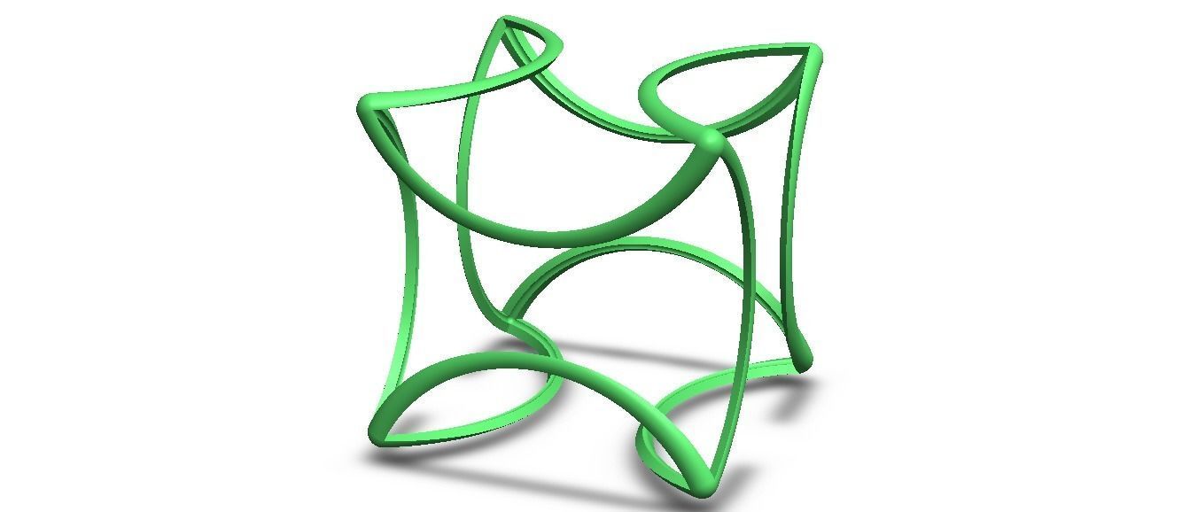 Wireframe Shape Geometric Twisted Cube 3D print model_5