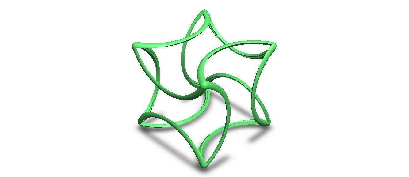 Wireframe Shape Geometric Twisted Cube 3D print model_9