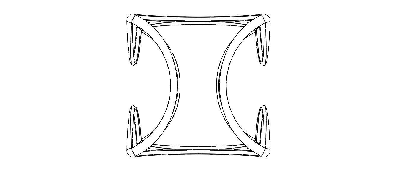 Wireframe Shape Geometric Twisted Cube 3D print model_30