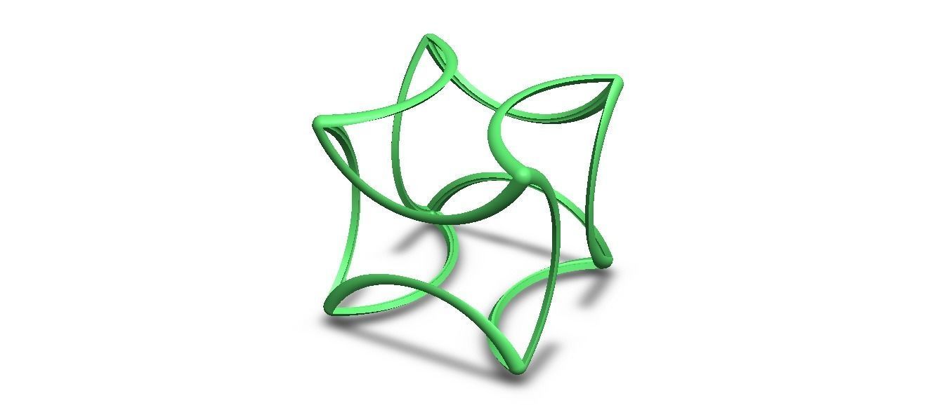 Wireframe Shape Geometric Twisted Cube 3D print model_13