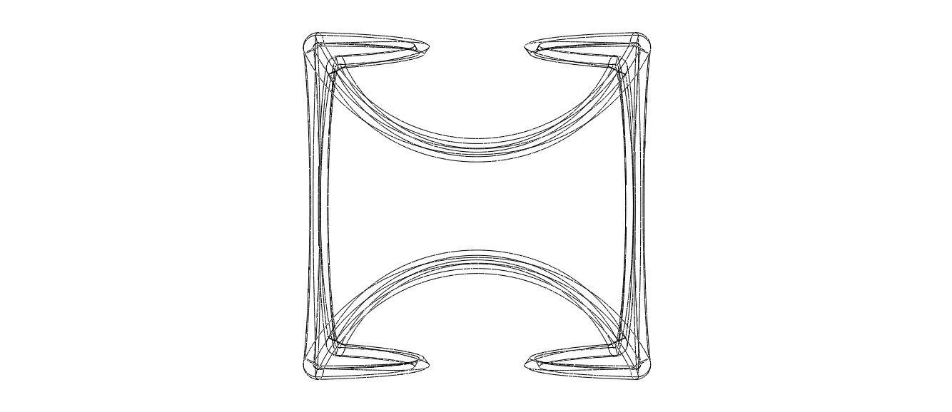 Wireframe Shape Geometric Twisted Cube 3D print model_40