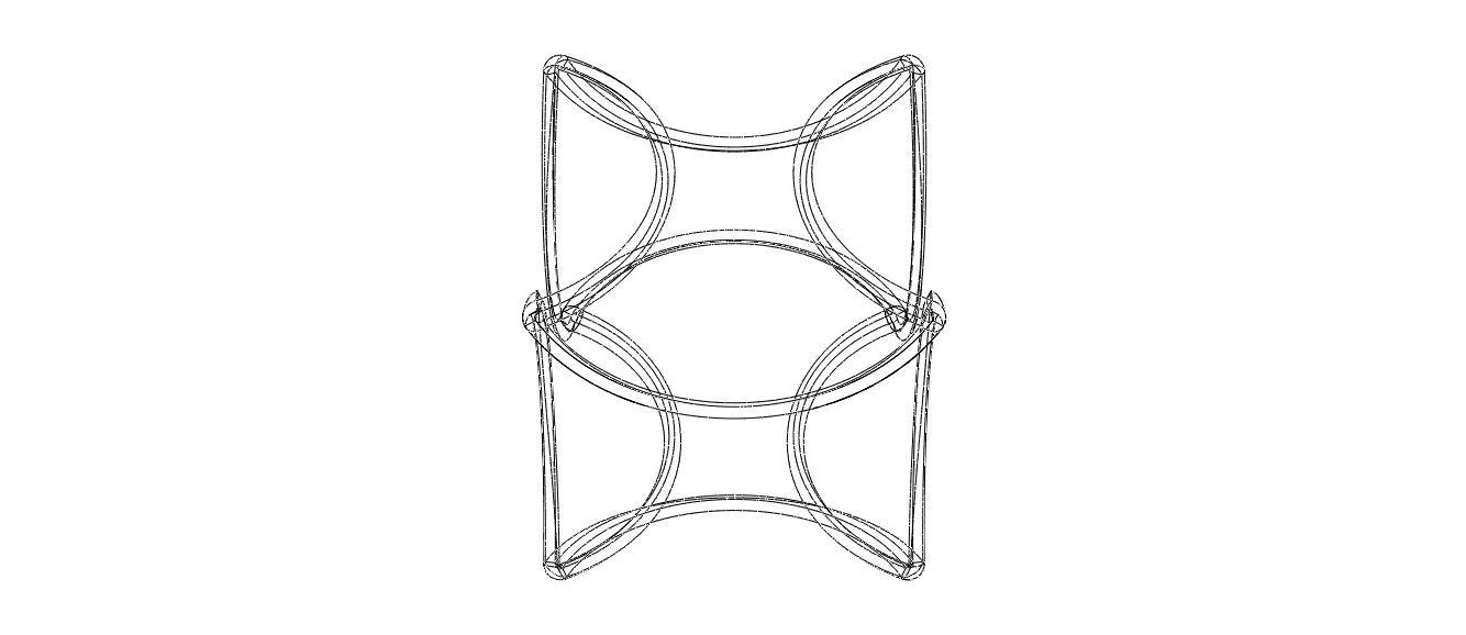 Wireframe Shape Geometric Twisted Cube 3D print model_36