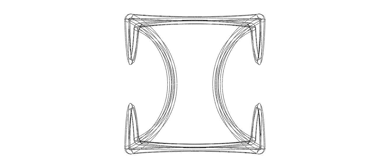 Wireframe Shape Geometric Twisted Cube 3D print model_32