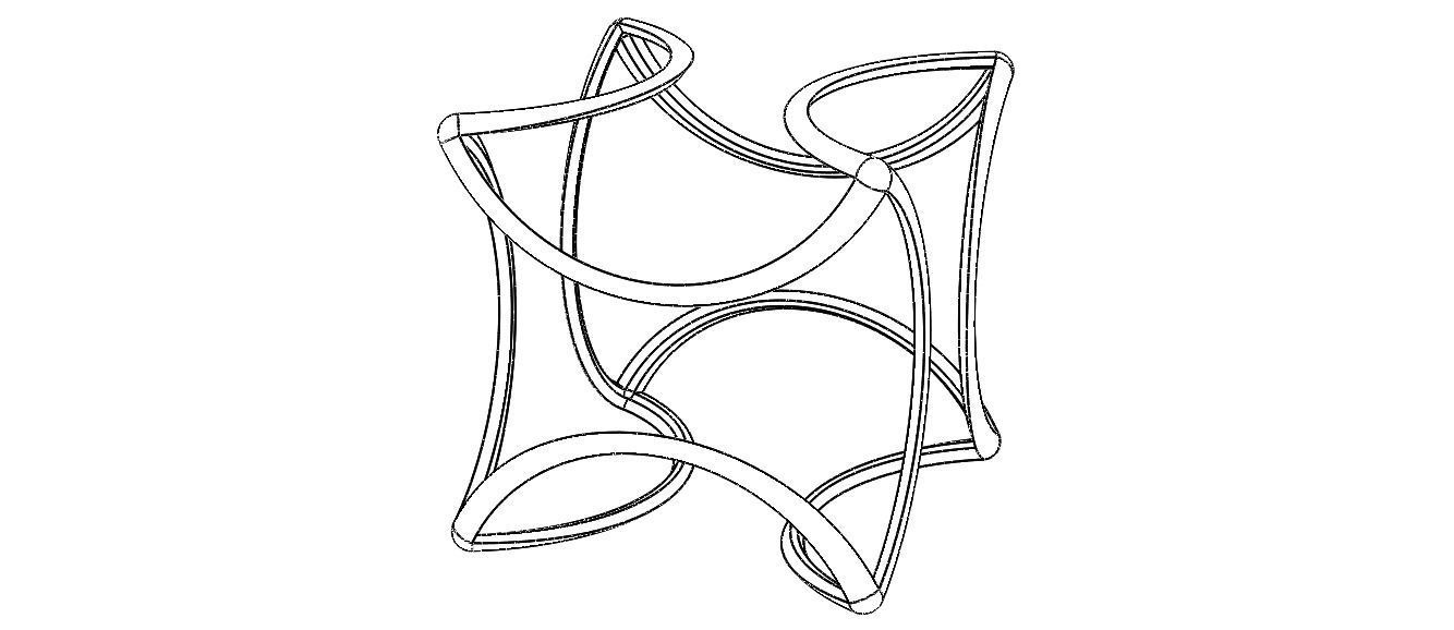 Wireframe Shape Geometric Twisted Cube 3D print model_2