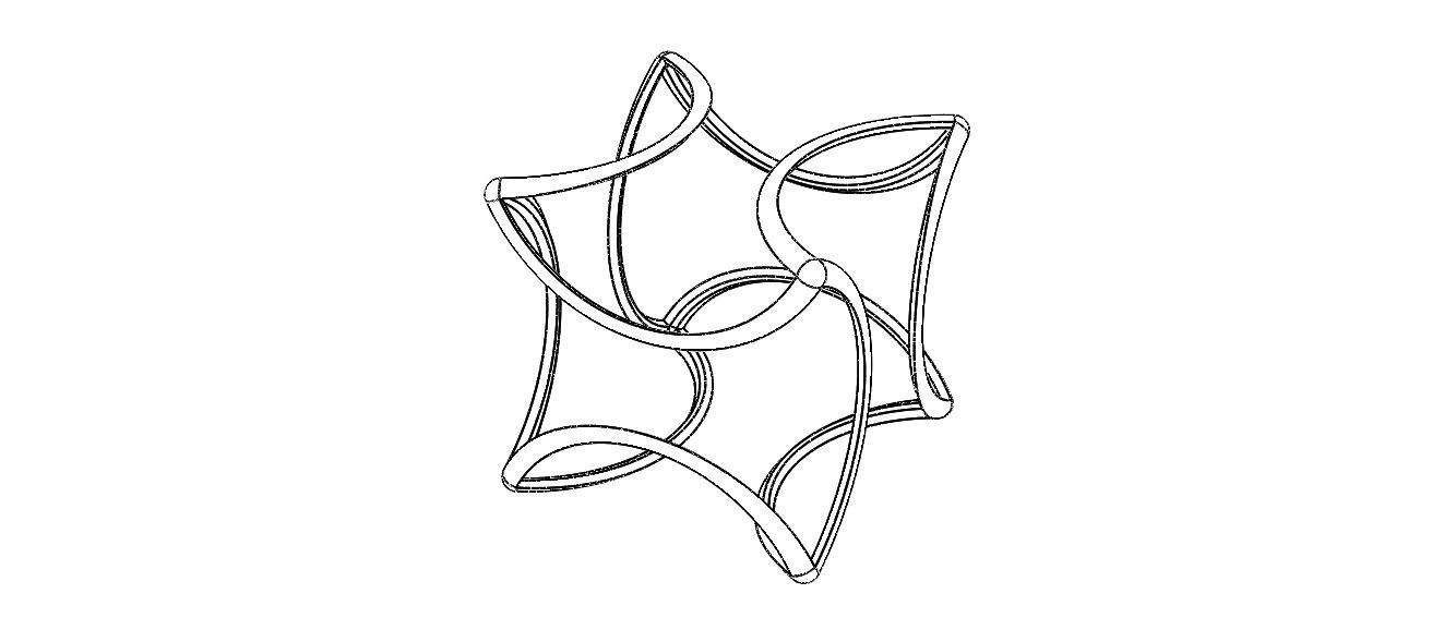 Wireframe Shape Geometric Twisted Cube 3D print model_10