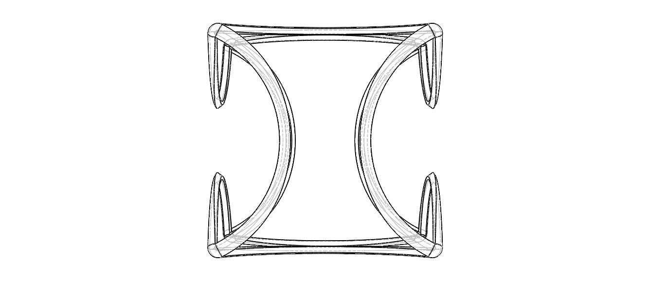 Wireframe Shape Geometric Twisted Cube 3D print model_31