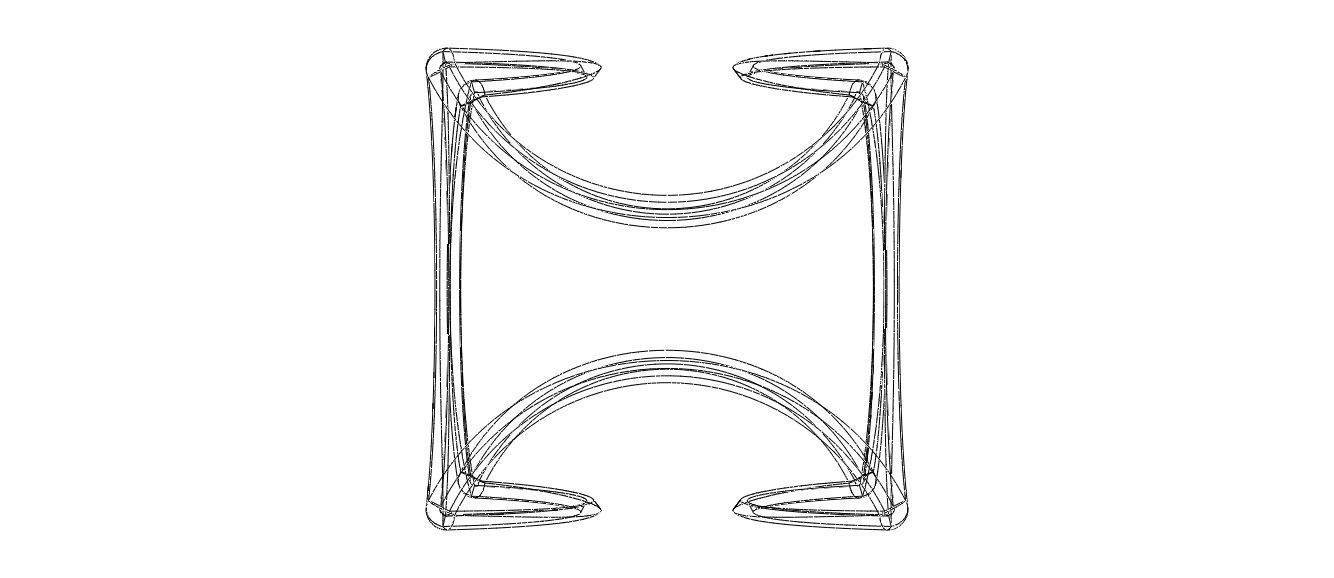Wireframe Shape Geometric Twisted Cube 3D print model_24