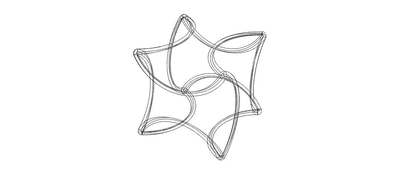 Wireframe Shape Geometric Twisted Cube 3D print model_12